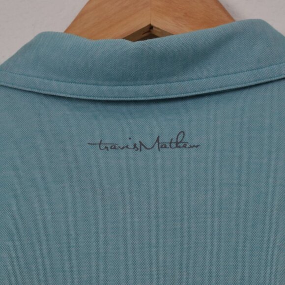 Travis Mathew‎ Teal Green Polo Shirt Short Sleeve Pima Cotton/Poly Blend Size XL - Picture 6 of 10